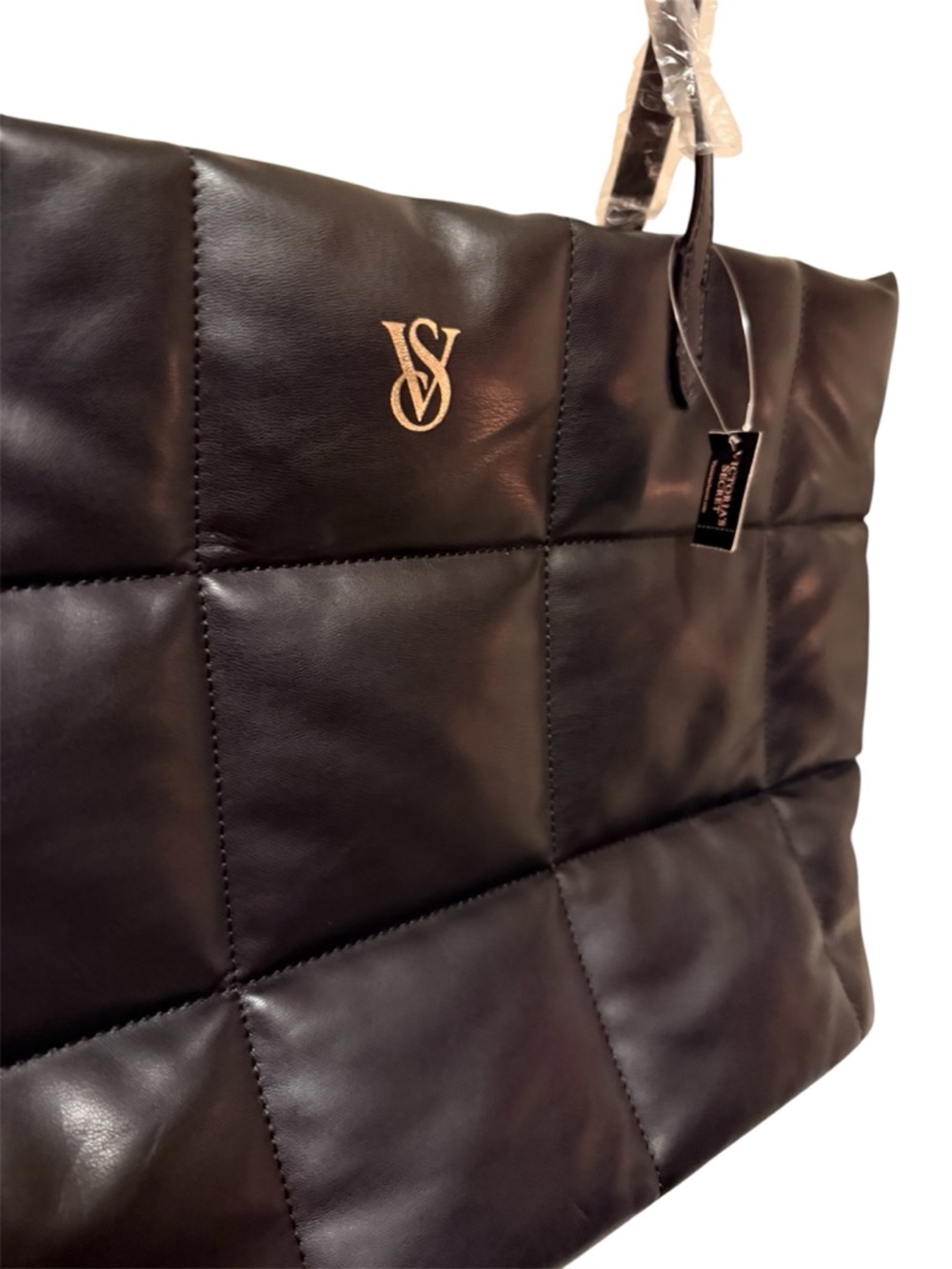 Victoria Secret NWT Quilted Black Tote Bag - Picture 2 of 4